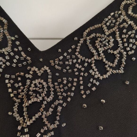 VTG Alex Evening's Y2K 90s Midi Dress Beaded Fairy Whimsigoth Asymmetrical Sz 10 - Picture 5 of 12